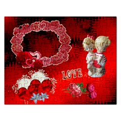 Love Red Heart Puzzle - Jigsaw Puzzle (Rectangular)