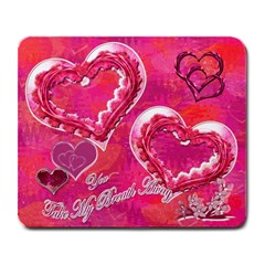 You Take My Breath Away Hearts n Roses Pink Mouse Pad - Large Mousepad