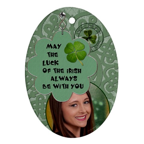 Lucky Irish Oval Ornament By Lil Front