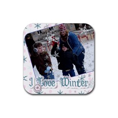 Maggie, Kollin & Amy winter - Rubber Coaster (Square)