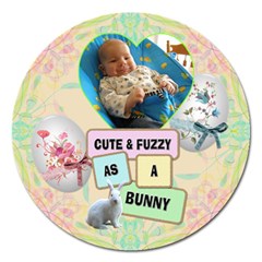 Cute & Fuzzy 5  Magnet - Magnet 5  (Round)