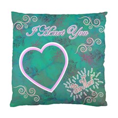 I Heart You THIS MUCH aqua double sided cushion case - Standard Cushion Case (Two Sides)