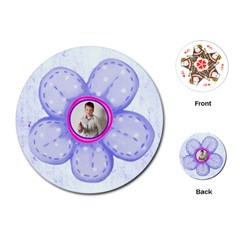 Flower Power Round floral playing cards - Playing Cards Single Design (Round)