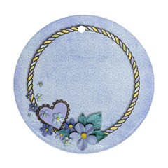 Blue Flowers- ornament (2 sides) - Round Ornament (Two Sides)