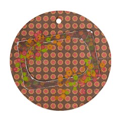Shabby Spring/flowers-ornament (2 sides) - Round Ornament (Two Sides)