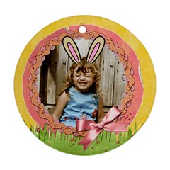 Easter ornament with bunny ears- 2 sides, template - Round Ornament (Two Sides)