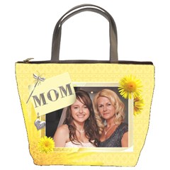 Yellow Floral Mom Bucket Bag
