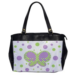 Butterfly Dots Purple/Green Oversized Office Hangbag - Oversize Office Handbag