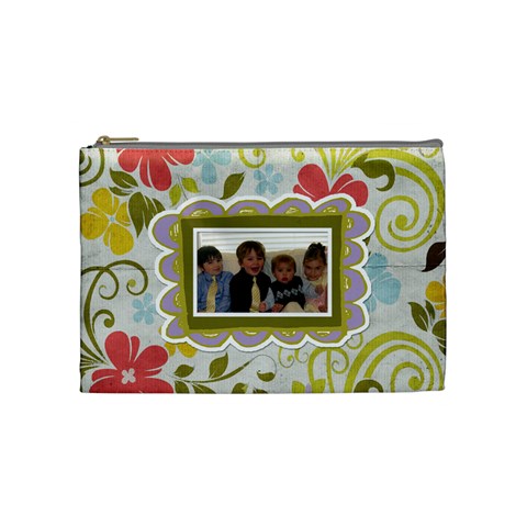Spring Floral Medium Cosmetic Bag By Redhead Scraps Front