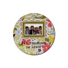 Spring Easter Floral Coasters - Rubber Round Coaster (4 pack)