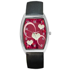 I Heart You pink Custom Barrel Watch - Barrel Style Metal Watch