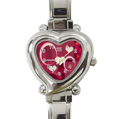 I Heart You Pink Custom Heart Italian Charm Watch