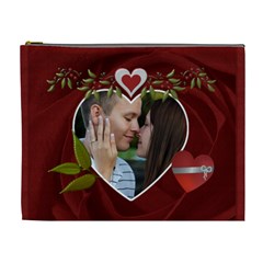 Red Rose Hearts XL Cosmetic Bag - Cosmetic Bag (XL)