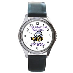 spelling bee watch - Round Metal Watch