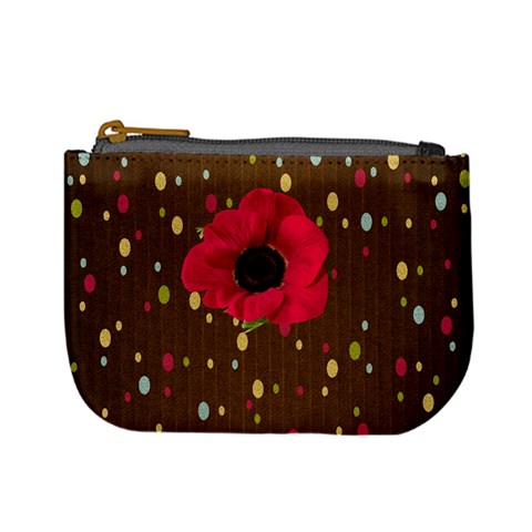 Polka Dot Poppy Coin Purse By Redhead Scraps Front