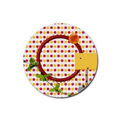 Miss Ladybugs Garden 4pk Round Coaster Set 1 - Rubber Round Coaster (4 pack)