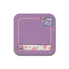 Flower Coaster Purple - Rubber Coaster (Square)