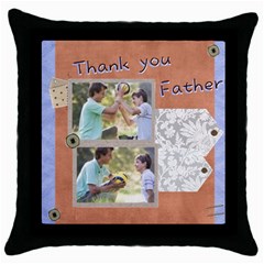 fathers day - Throw Pillow Case (Black)