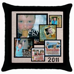 2011 memory Throw Pillow - Throw Pillow Case (Black)