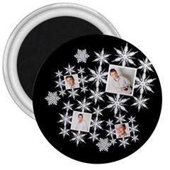 Snowflake 3 inch magnet - 3  Magnet