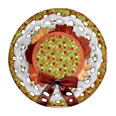 Floral Breeze-Custom Round Filigree Ornament (Two Sides) 