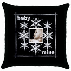 Baby Mine Snowflake  Throw Pillow - Throw Pillow Case (Black)