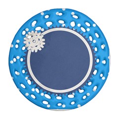 Little snowflake - Round Filigree Ornament (Two Sides)