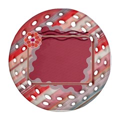 Red flower - Round Filigree Ornament (Two Sides)
