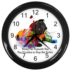 rocky roo clock clown - Wall Clock (Black)