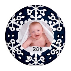 Snowflake 2011 Filigree Christmas Ornament double Sided - Round Filigree Ornament (Two Sides)