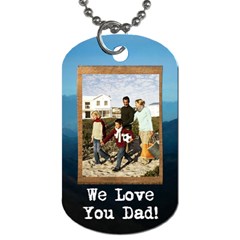 Dog tag with mountain rustic burlap design - Dog Tag (Two Sides)