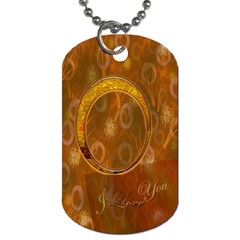 I Heart You gold dog tag - Dog Tag (One Side)