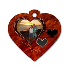 The Best orange heart dog tag - Dog Tag Heart (One Side)