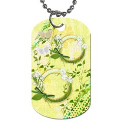 Spring flower floral yellow dog tag - Dog Tag (One Side)