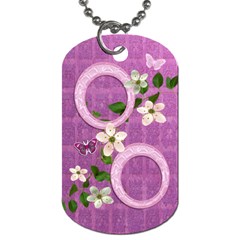 Spring flower floral purple dog tag - Dog Tag (One Side)