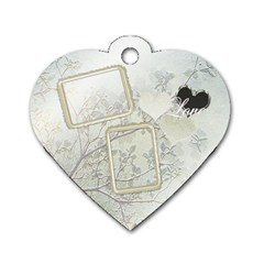 Love White Heart dog tag - Dog Tag Heart (One Side)