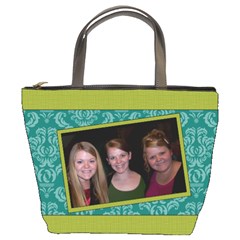 Turquoise & Lime Bucket Bag