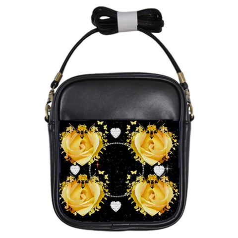 Yellow Rose  Shoulder Purse By Kim Blair Front