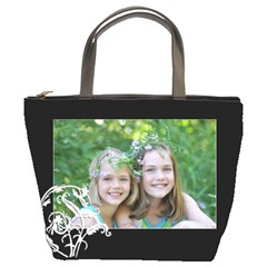 Black Floral Bucket Bag
