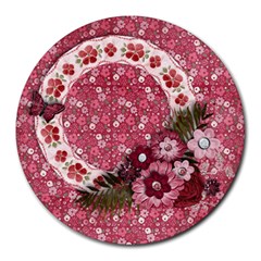 Pink Floral/Wildbriar-round mousepad