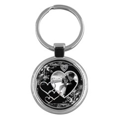 Black Hearts Round Keychain - Key Chain (Round)