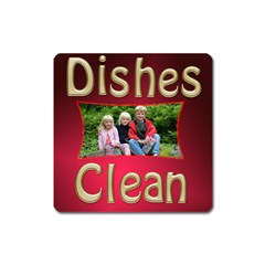 Dishes Clean square magnet - Magnet (Square)