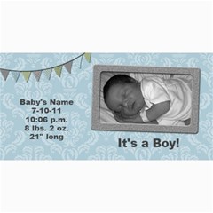 Summer Sophisticate Baby Boy Birth Announcements - 4  x 8  Photo Cards
