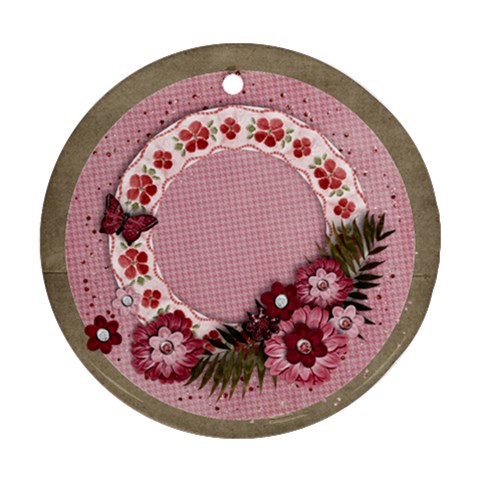 Sweet Pink Flowers Ornament Front