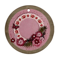Sweet pink flowers ornament- 2 sides - Round Ornament (Two Sides)
