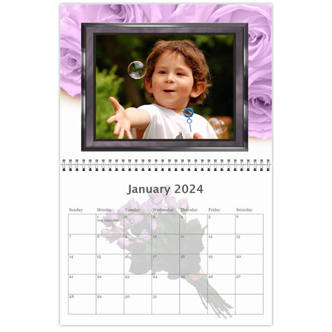 Roses For You (any Year) 2024 Calendar By Deborah Jan 2024