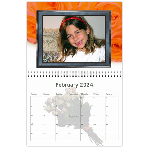 Roses For You (any Year) 2024 Calendar By Deborah Feb 2024
