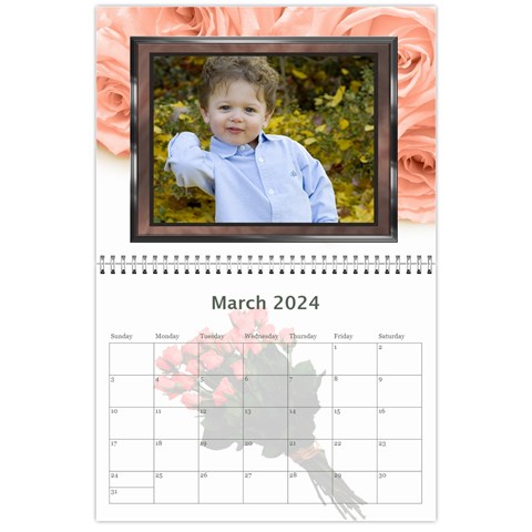 Roses For You (any Year) 2024 Calendar By Deborah Mar 2024