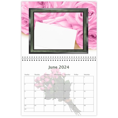 Roses For You (any Year) 2024 Calendar By Deborah Jun 2024