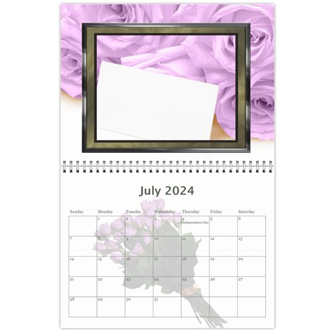 Roses For You (any Year) 2024 Calendar By Deborah Jul 2024